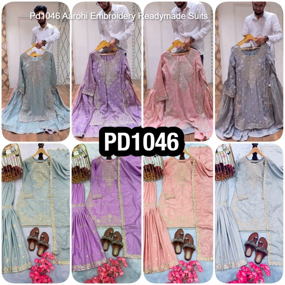 Pd1046 Aarohi Embroidery Readymade Suits