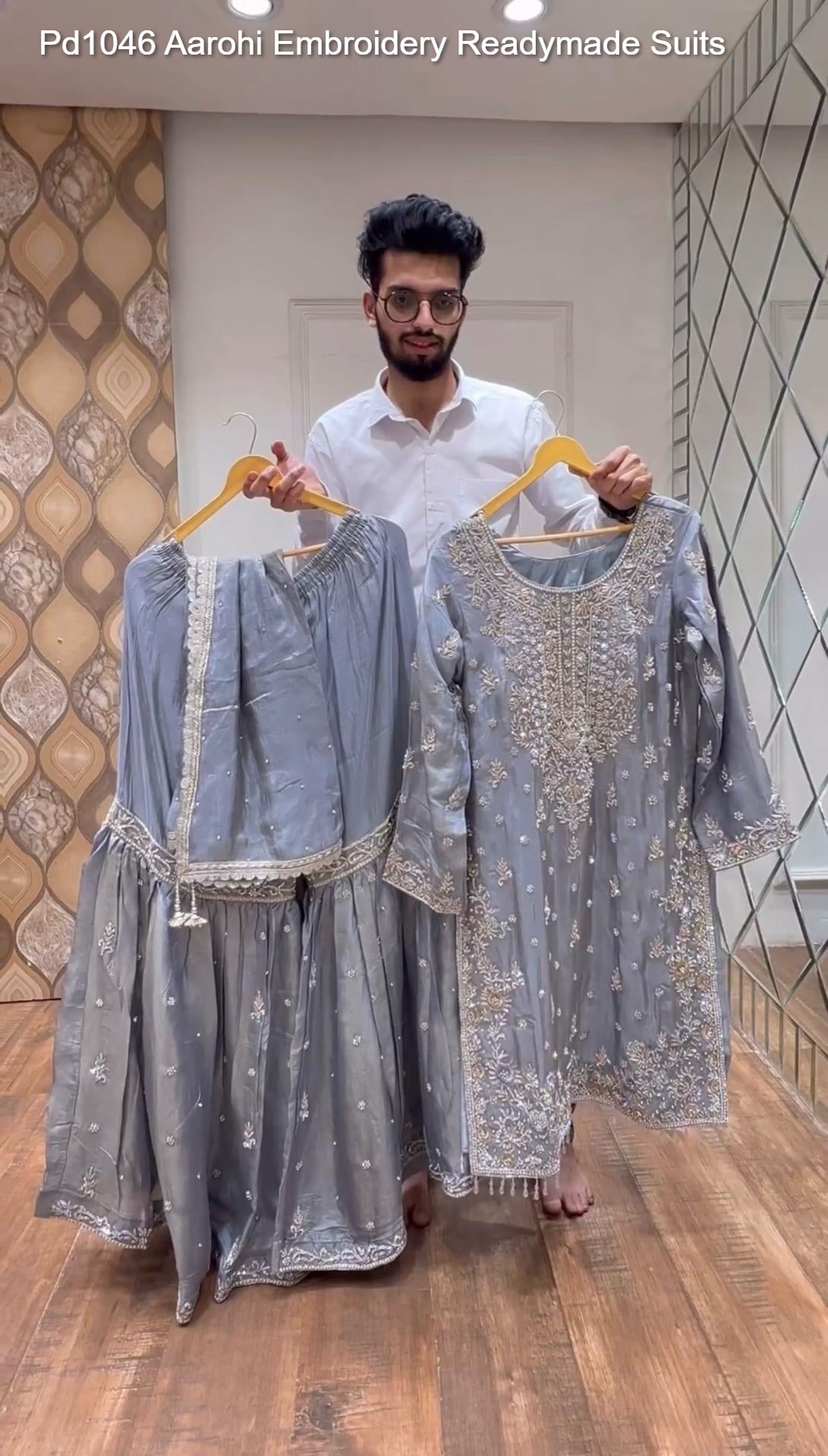 Pd1046 Aarohi Embroidery Readymade Suits