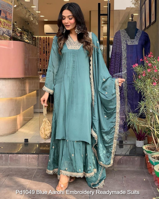 Pd1049 Blue Aarohi Embroidery Readymade Suits