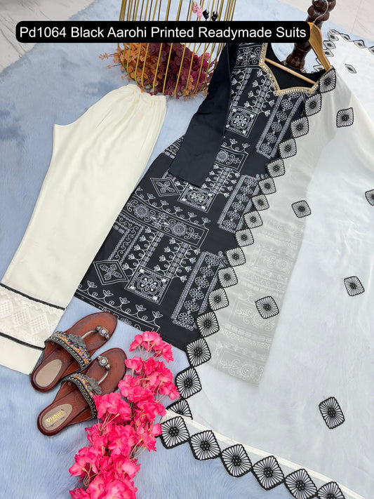 Pd1064 Black Aarohi Printed Readymade Suits