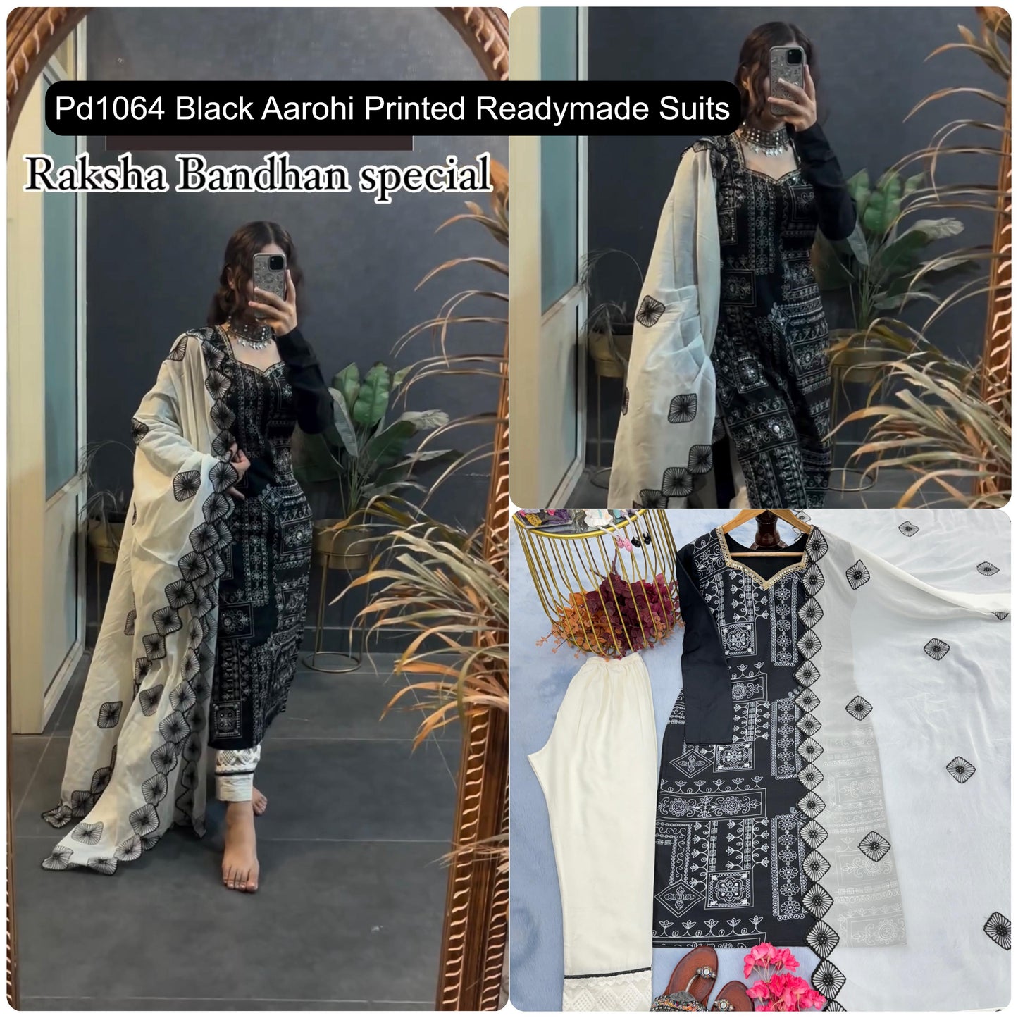 Pd1064 Black Aarohi Printed Readymade Suits