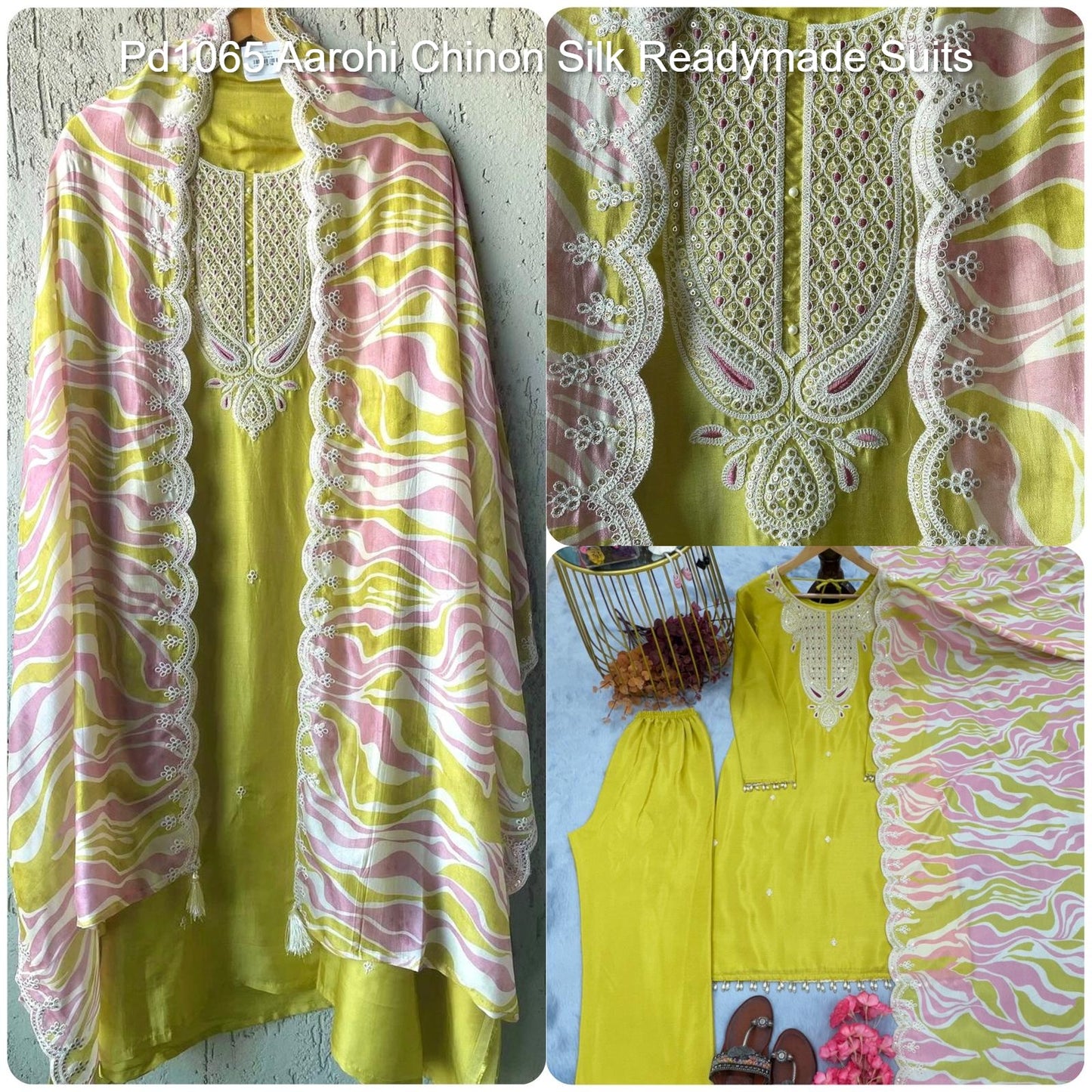 Pd1065 Aarohi Chinon Silk Readymade Suits