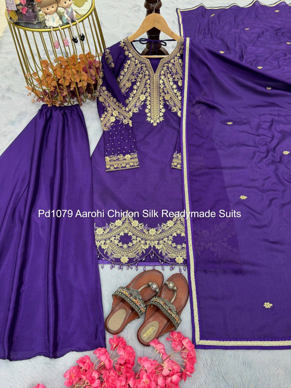 Pd1079 Aarohi Chinon Silk Readymade Suits