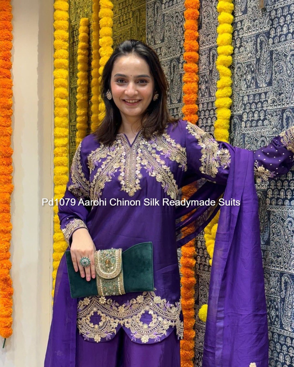 Pd1079 Aarohi Chinon Silk Readymade Suits