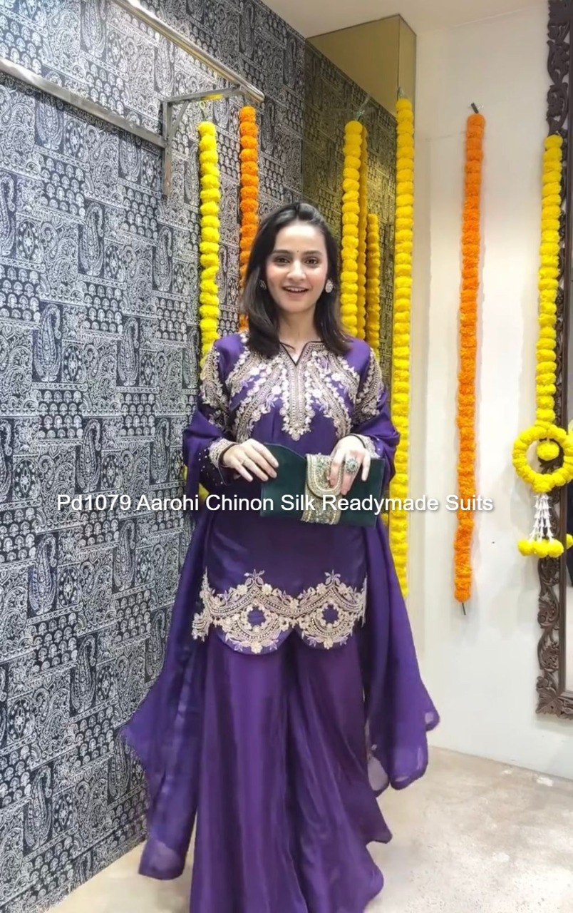Pd1079 Aarohi Chinon Silk Readymade Suits