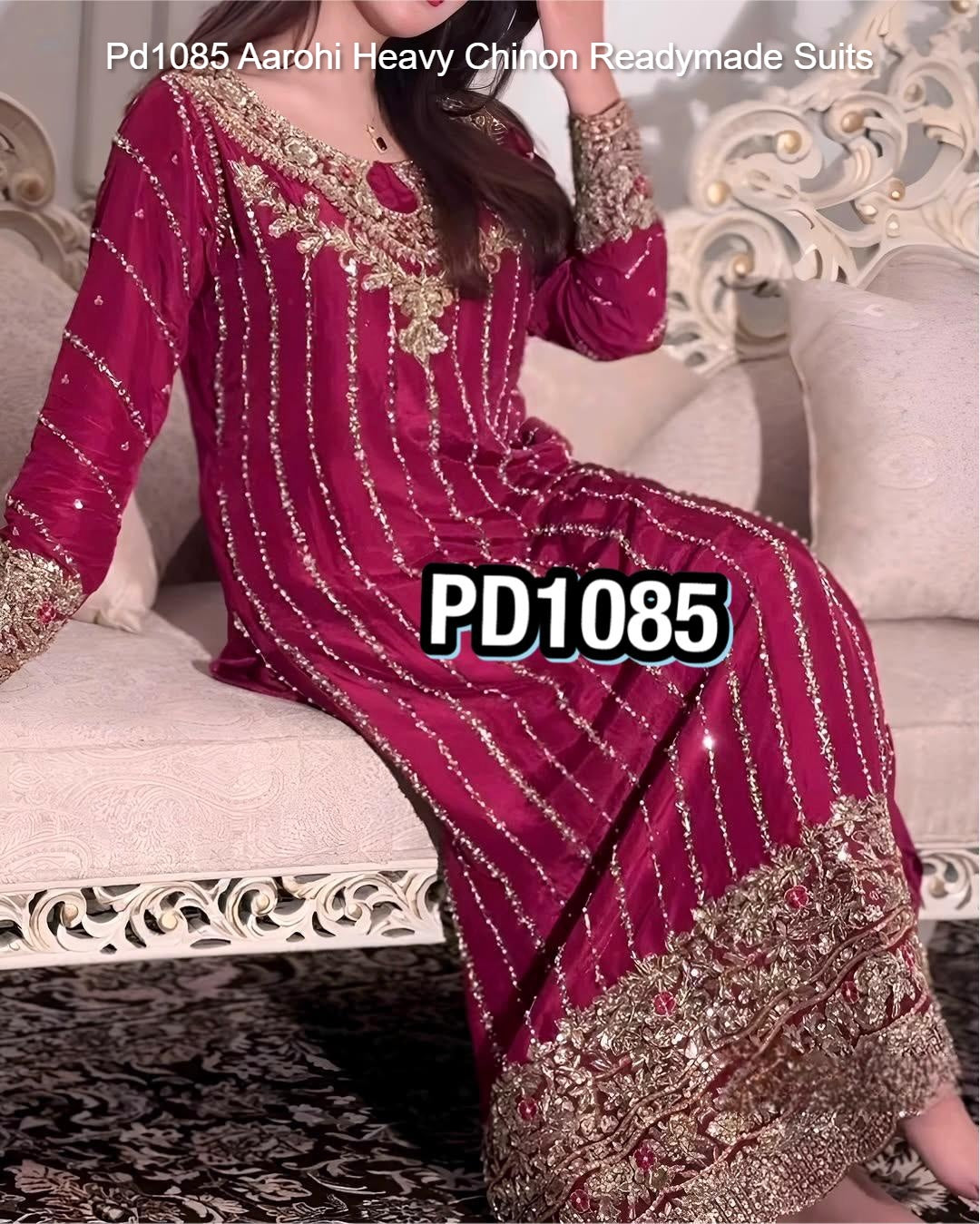 Pd1085 Aarohi Heavy Chinon Readymade Suits