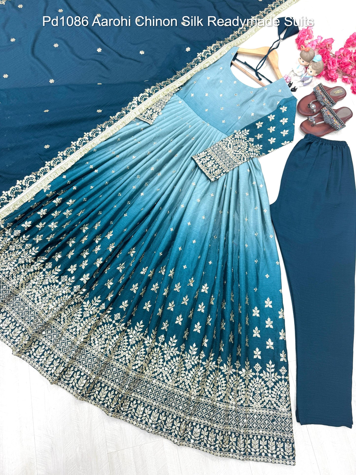 Pd1086 Aarohi Chinon Silk Readymade Suits