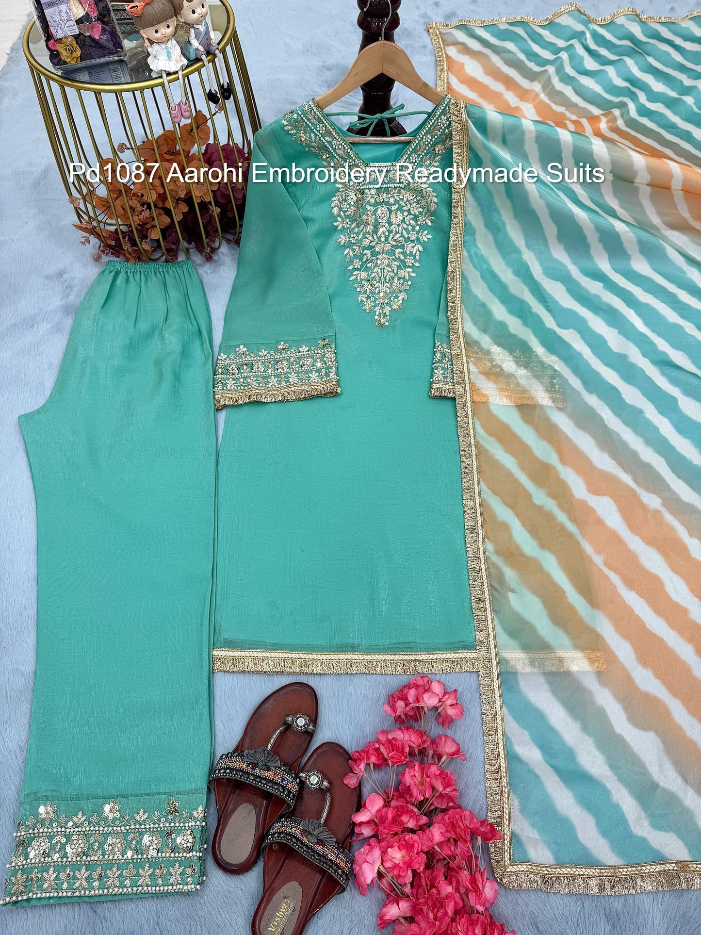 Pd1087 Aarohi Embroidery Readymade Suits