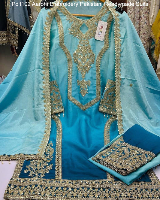 Pd1102 Aarohi Embroidery Pakistani Readymade Suits