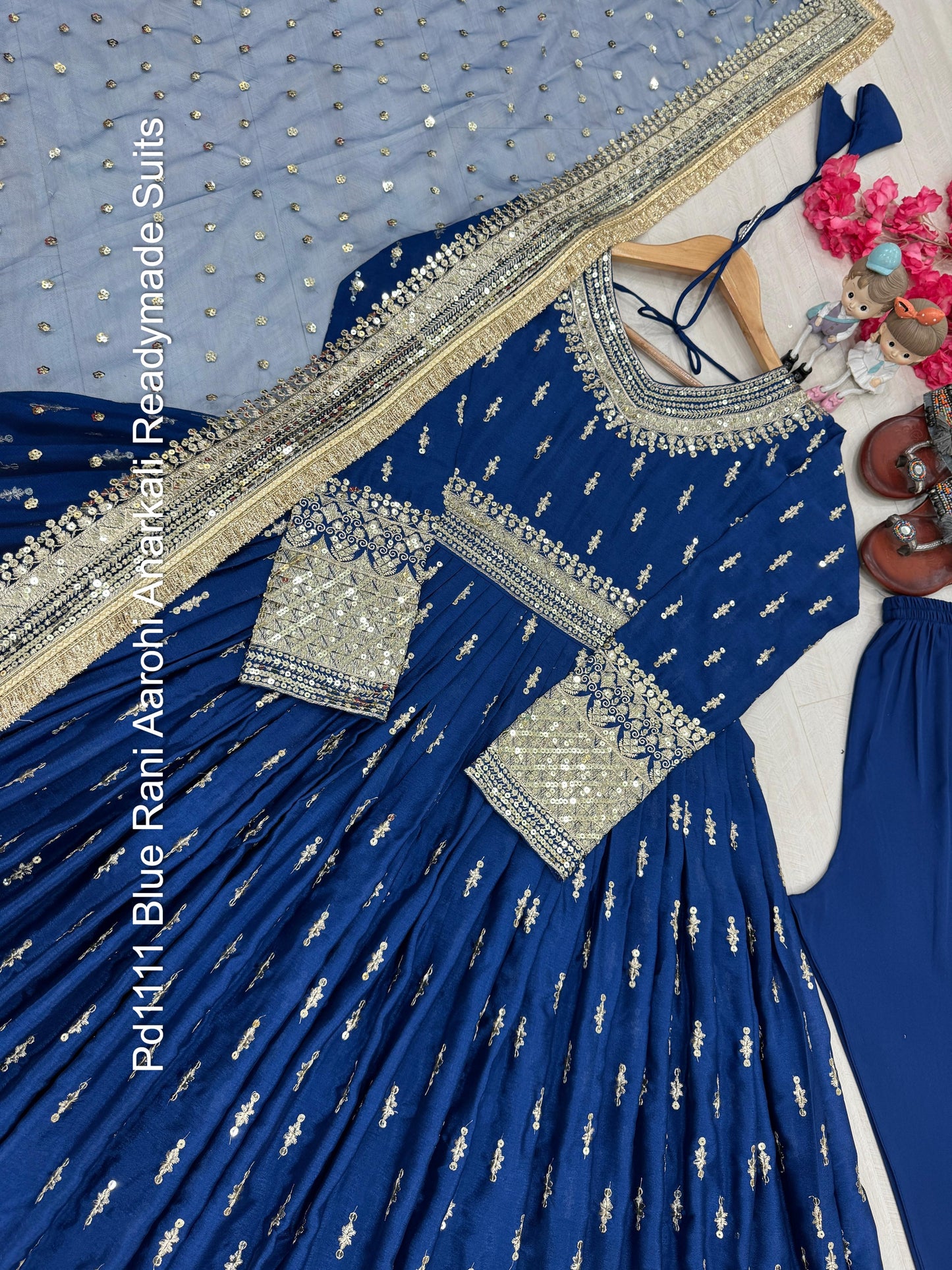 Pd1111 Blue Rani Aarohi Anarkali Readymade Suits