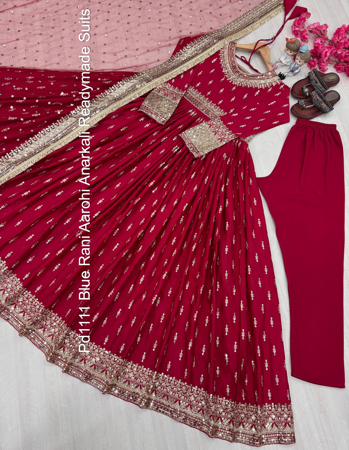 Pd1111 Blue Rani Aarohi Anarkali Readymade Suits