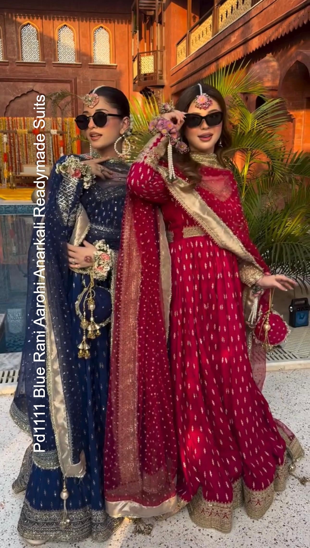 Pd1111 Blue Rani Aarohi Anarkali Readymade Suits