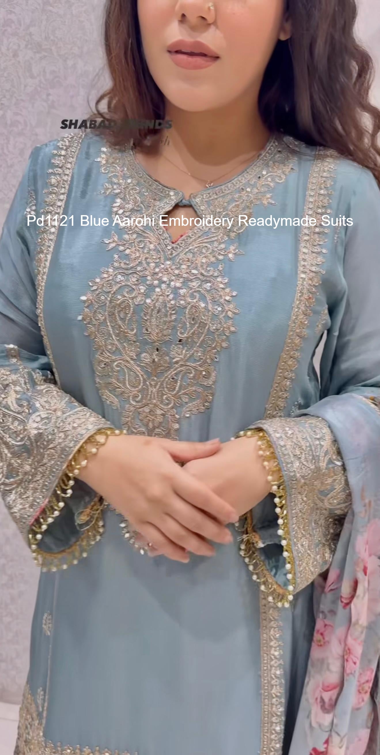 Pd1121 Blue Aarohi Embroidery Readymade Suits