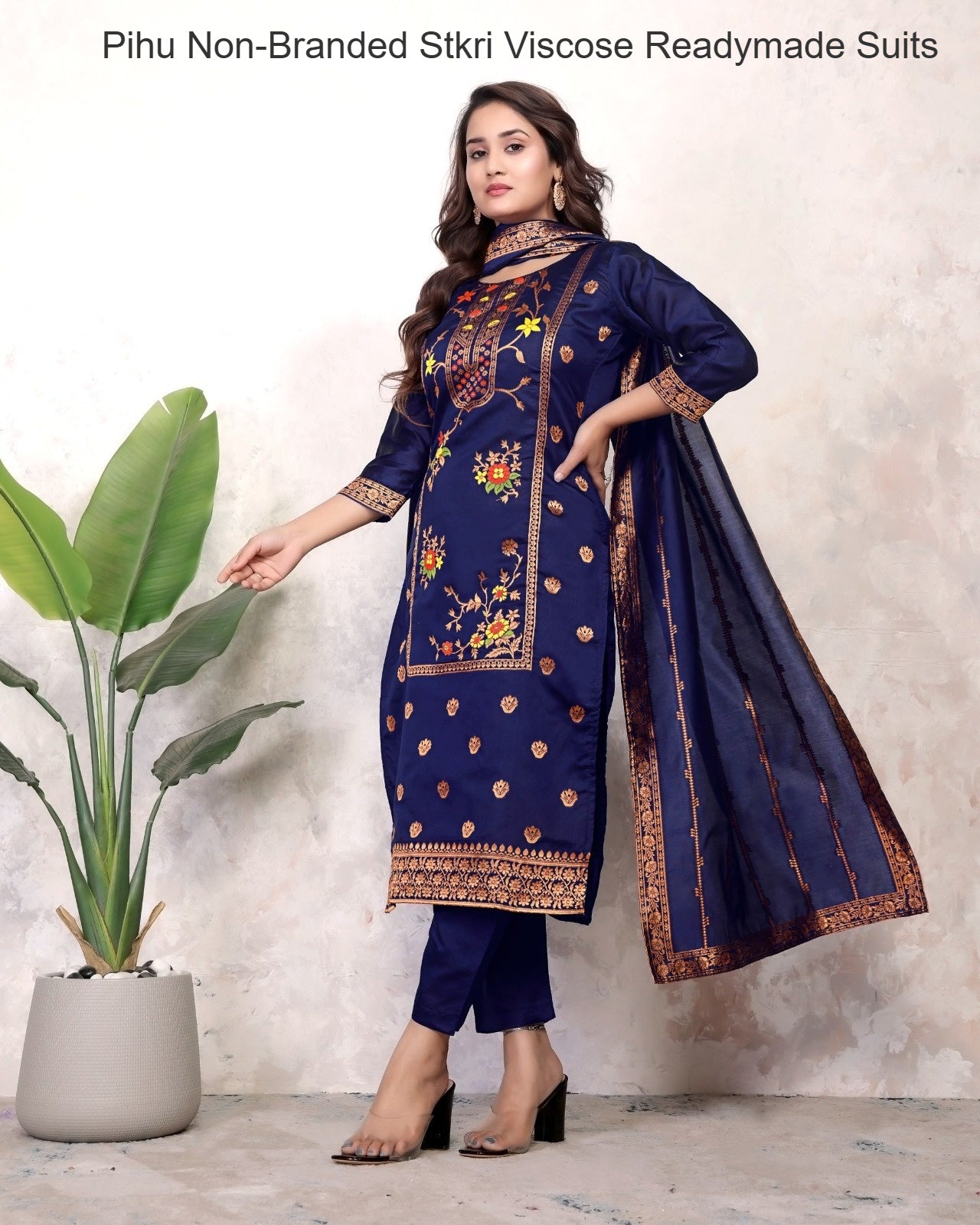 Pihu Non-Branded Stkri Viscose Readymade Suits
