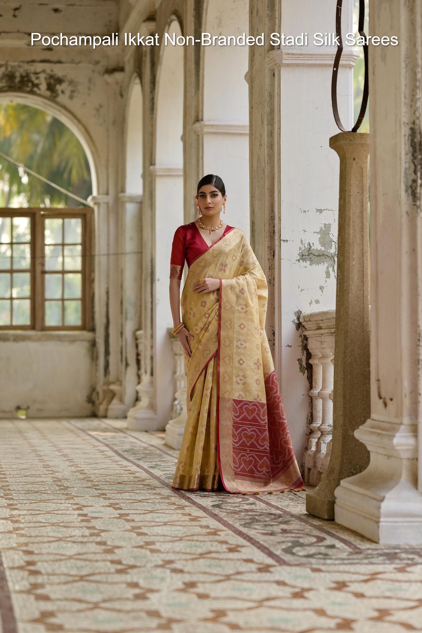 Pochampali Ikkat Non-Branded Stadi Silk Sarees