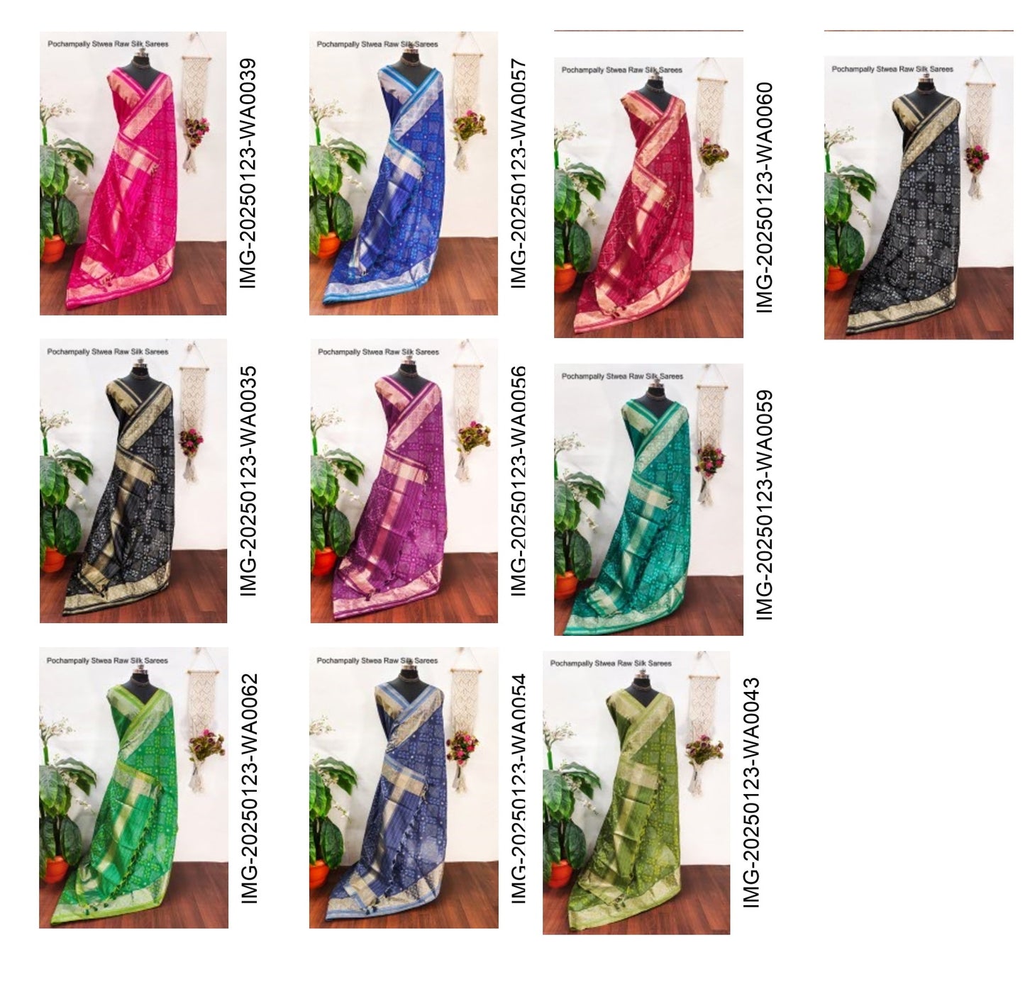 Pochampally Non-Branded Stwea Raw Silk Sarees