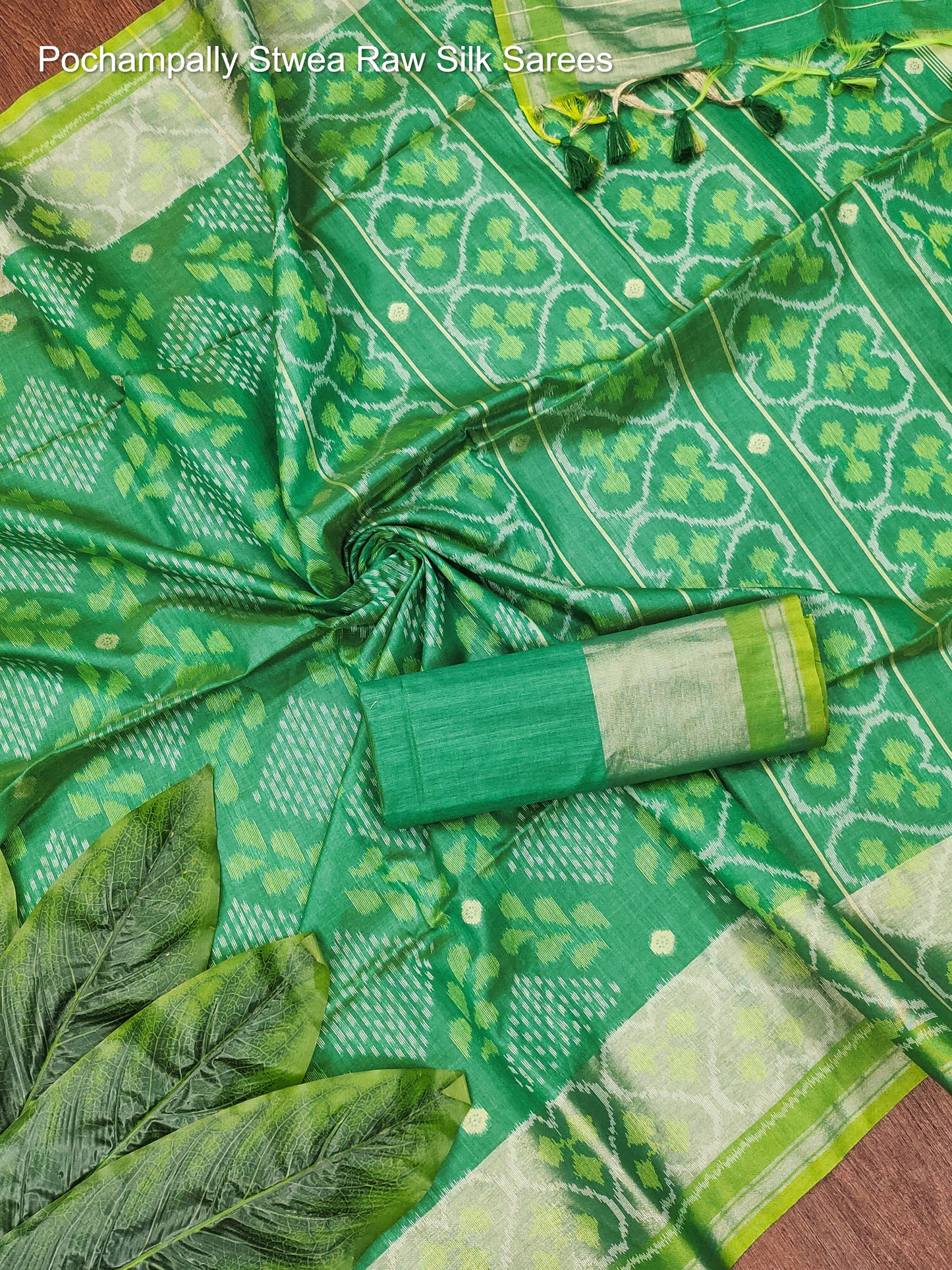 Pochampally Non-Branded Stwea Raw Silk Sarees