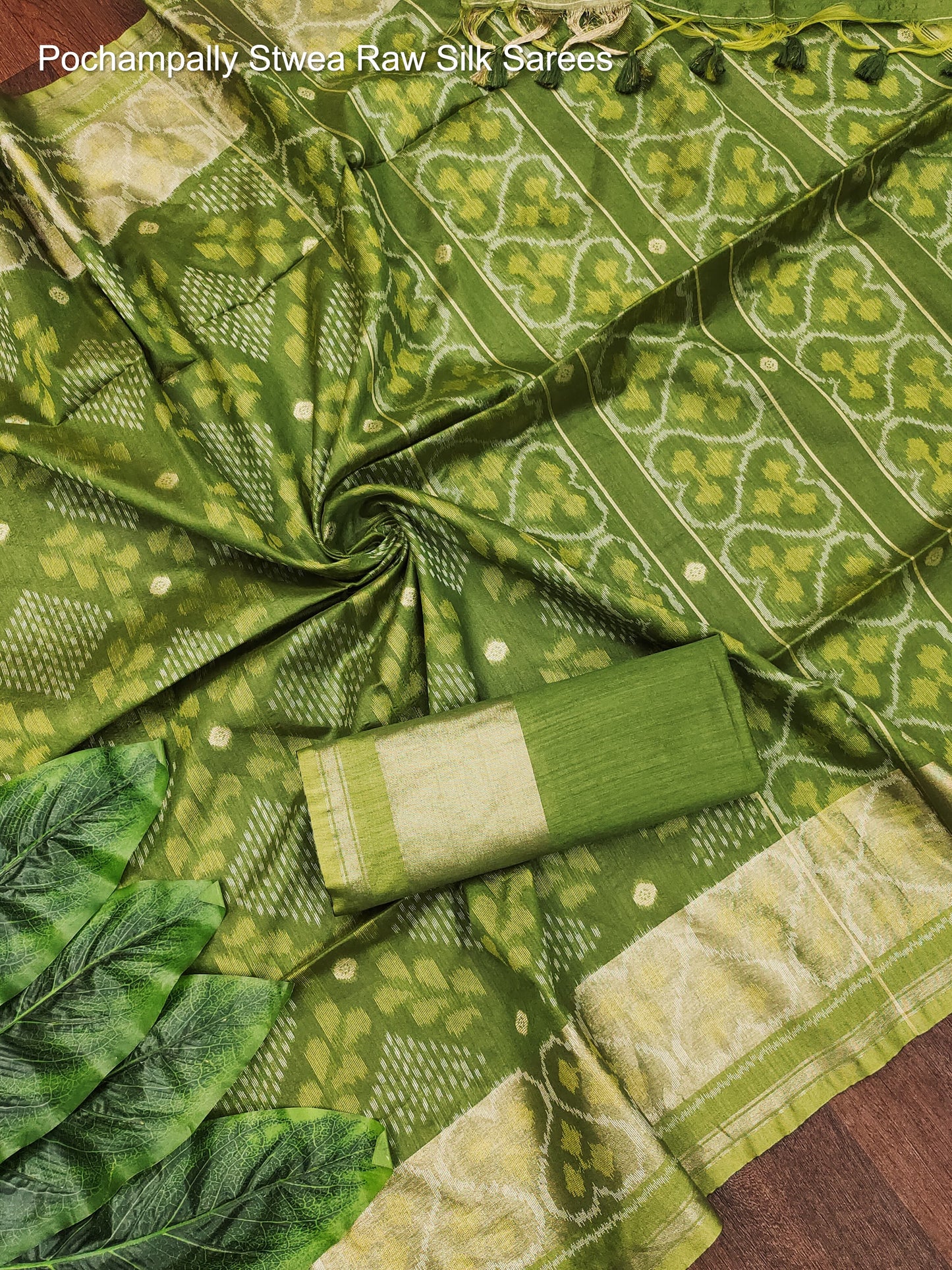 Pochampally Non-Branded Stwea Raw Silk Sarees
