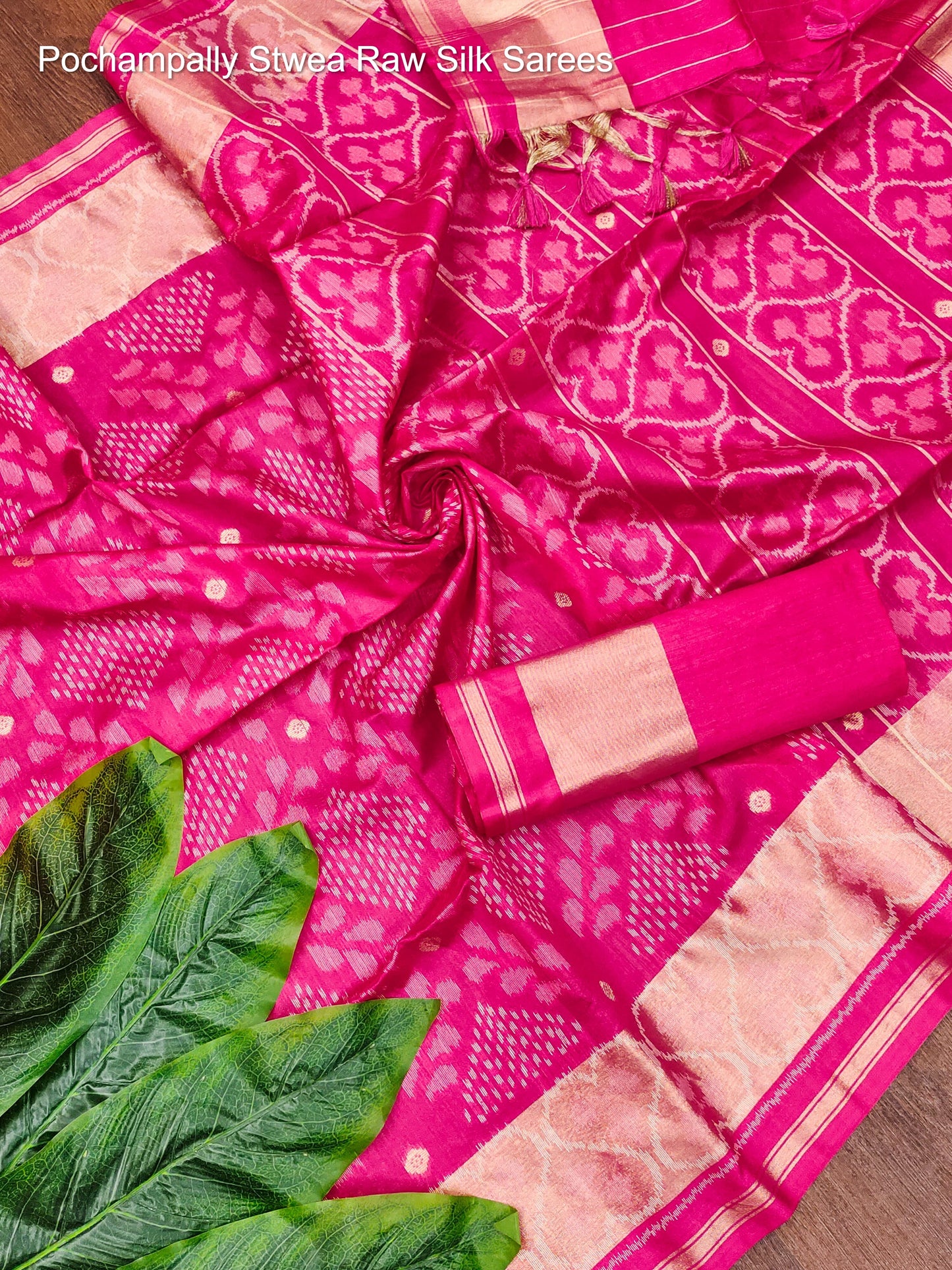 Pochampally Non-Branded Stwea Raw Silk Sarees