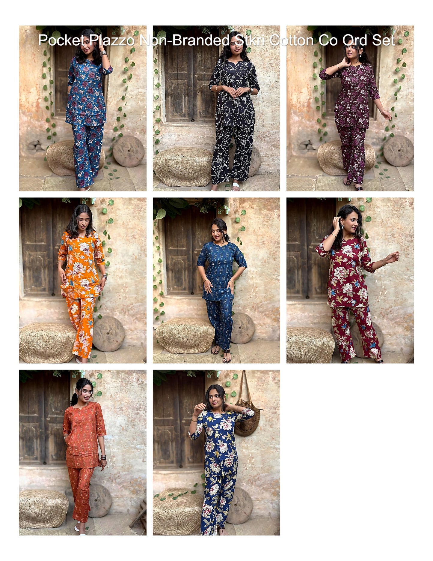 Pocket Plazzo Non-Branded Stkri Cotton Co Ord Set