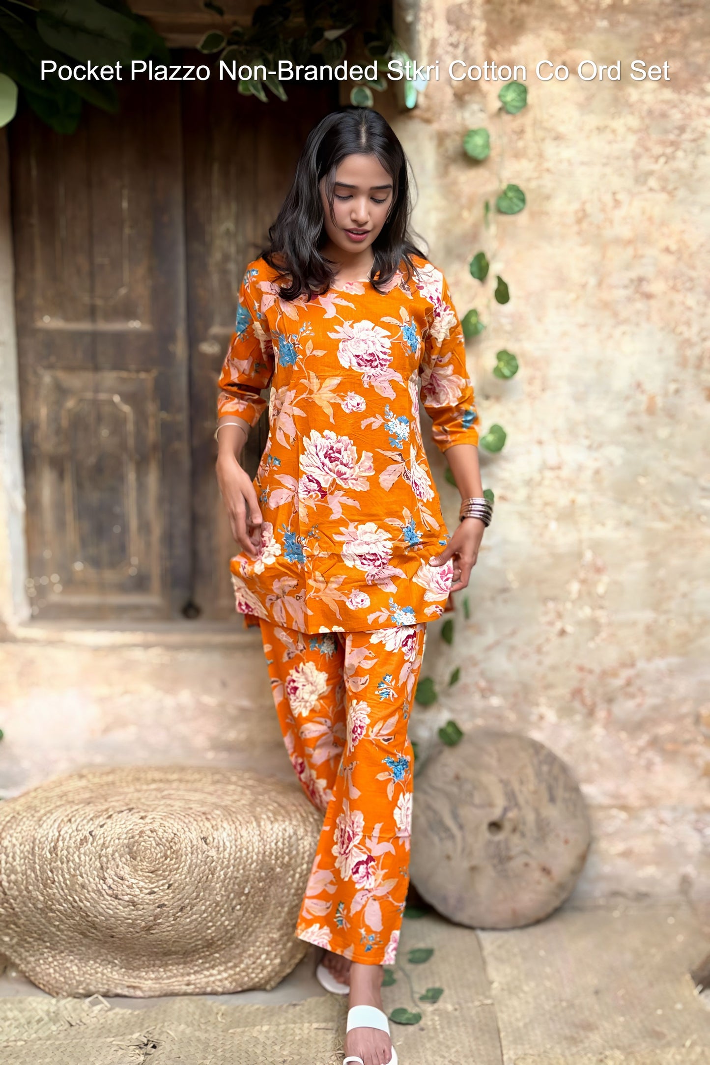 Pocket Plazzo Non-Branded Stkri Cotton Co Ord Set