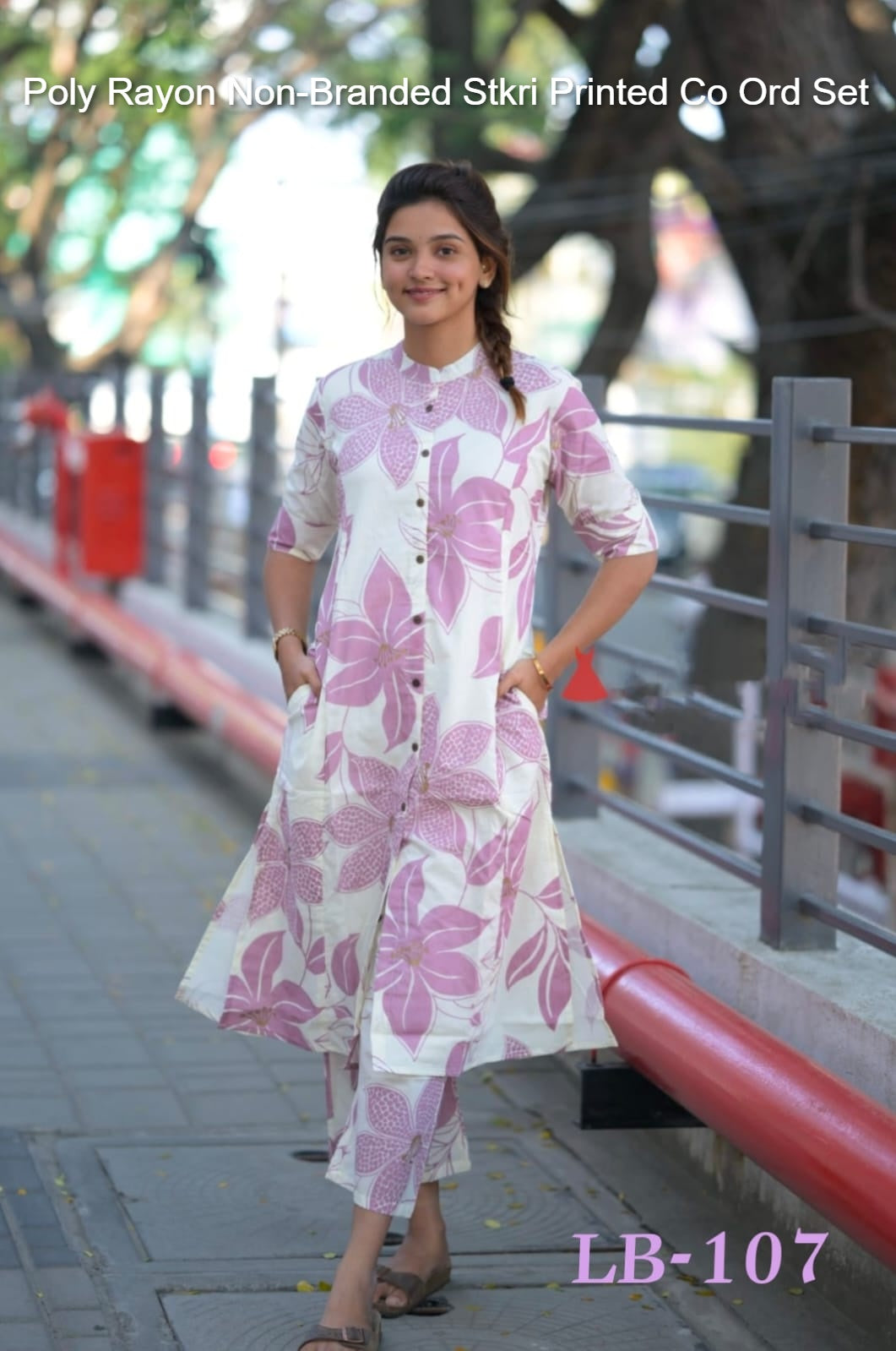 Poly Rayon Non-Branded Stkri Printed Co Ord Set