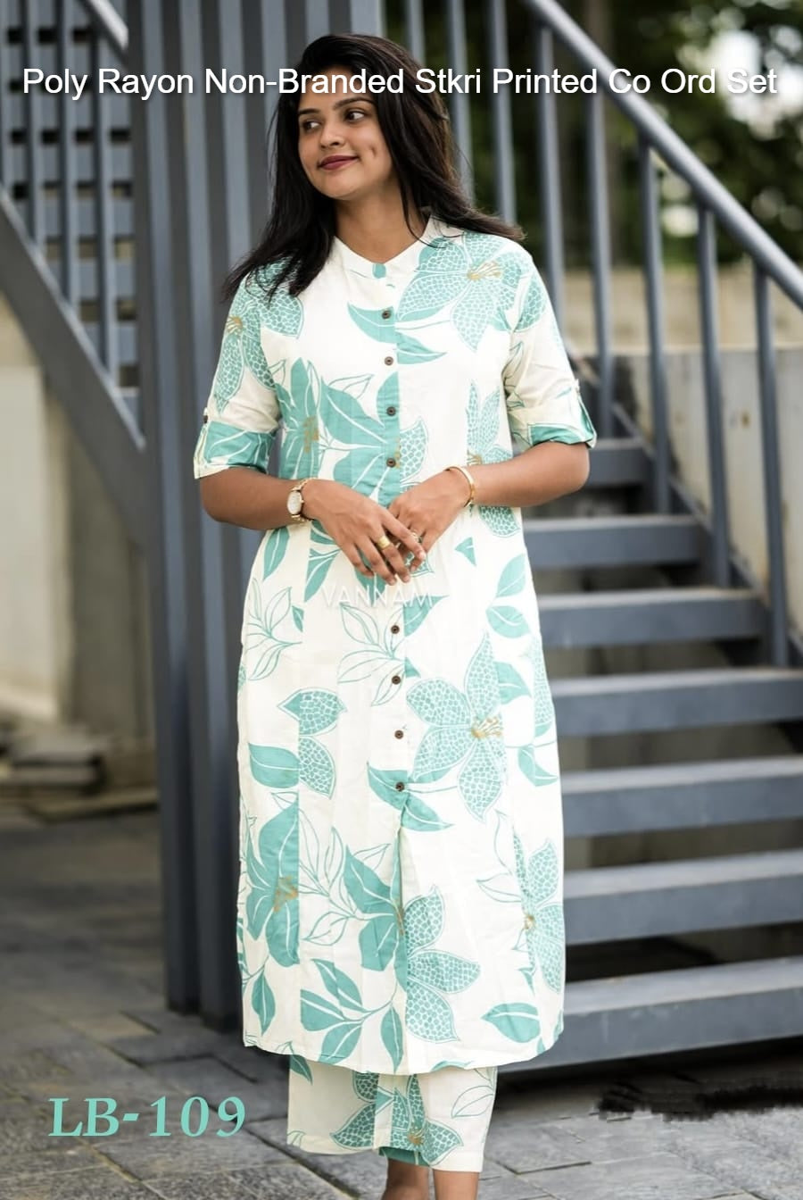 Poly Rayon Non-Branded Stkri Printed Co Ord Set