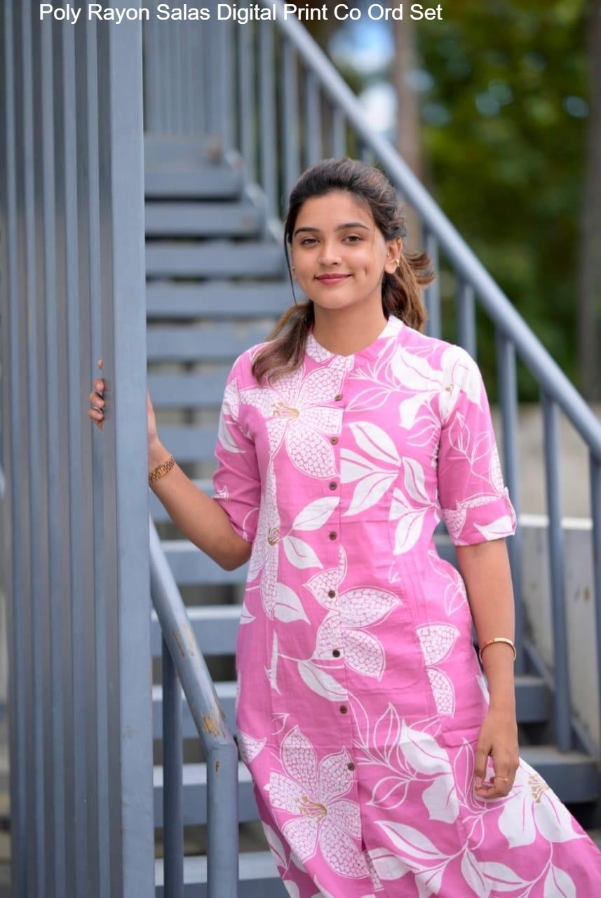 Poly Rayon Salas Digital Print Co Ord Set
