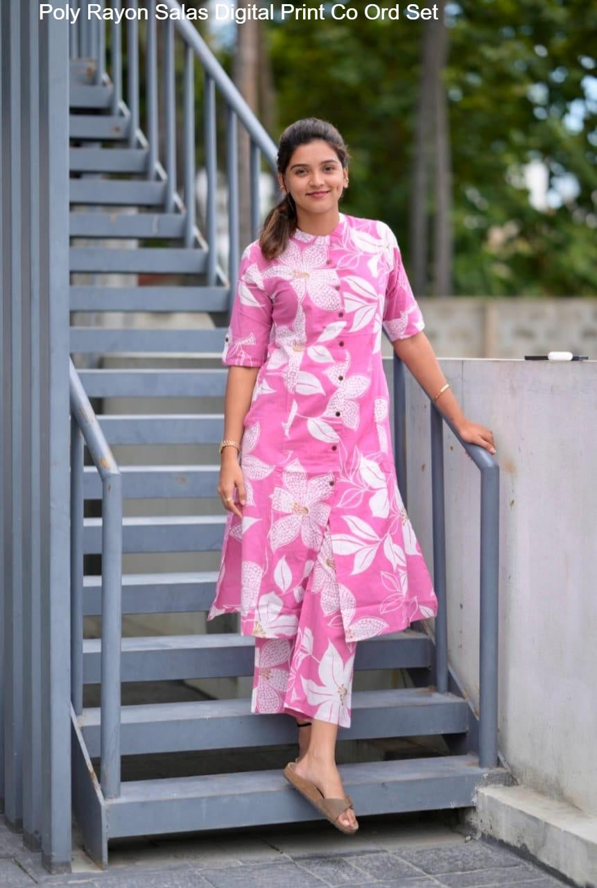 Poly Rayon Salas Digital Print Co Ord Set
