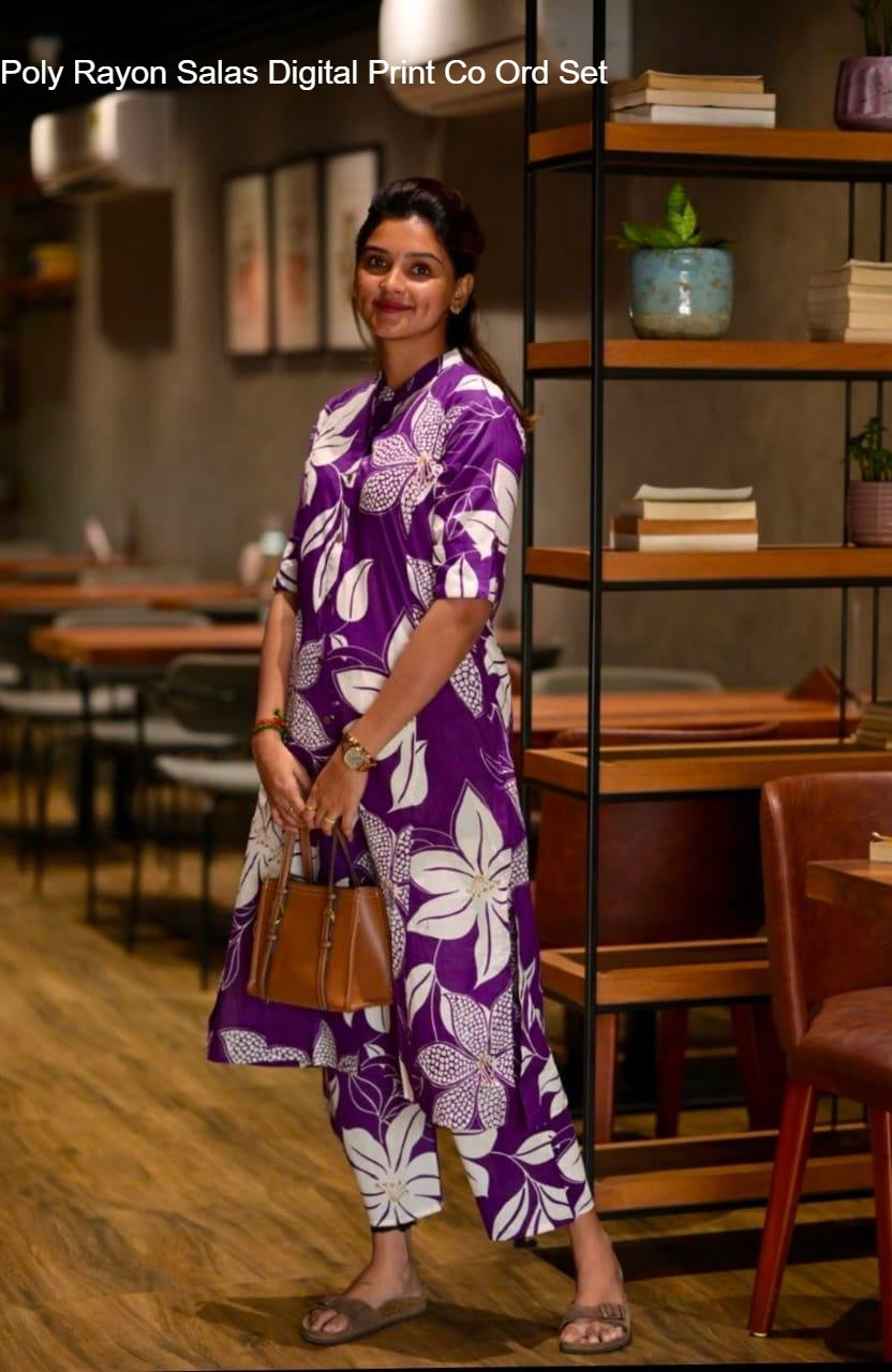 Poly Rayon Salas Digital Print Co Ord Set