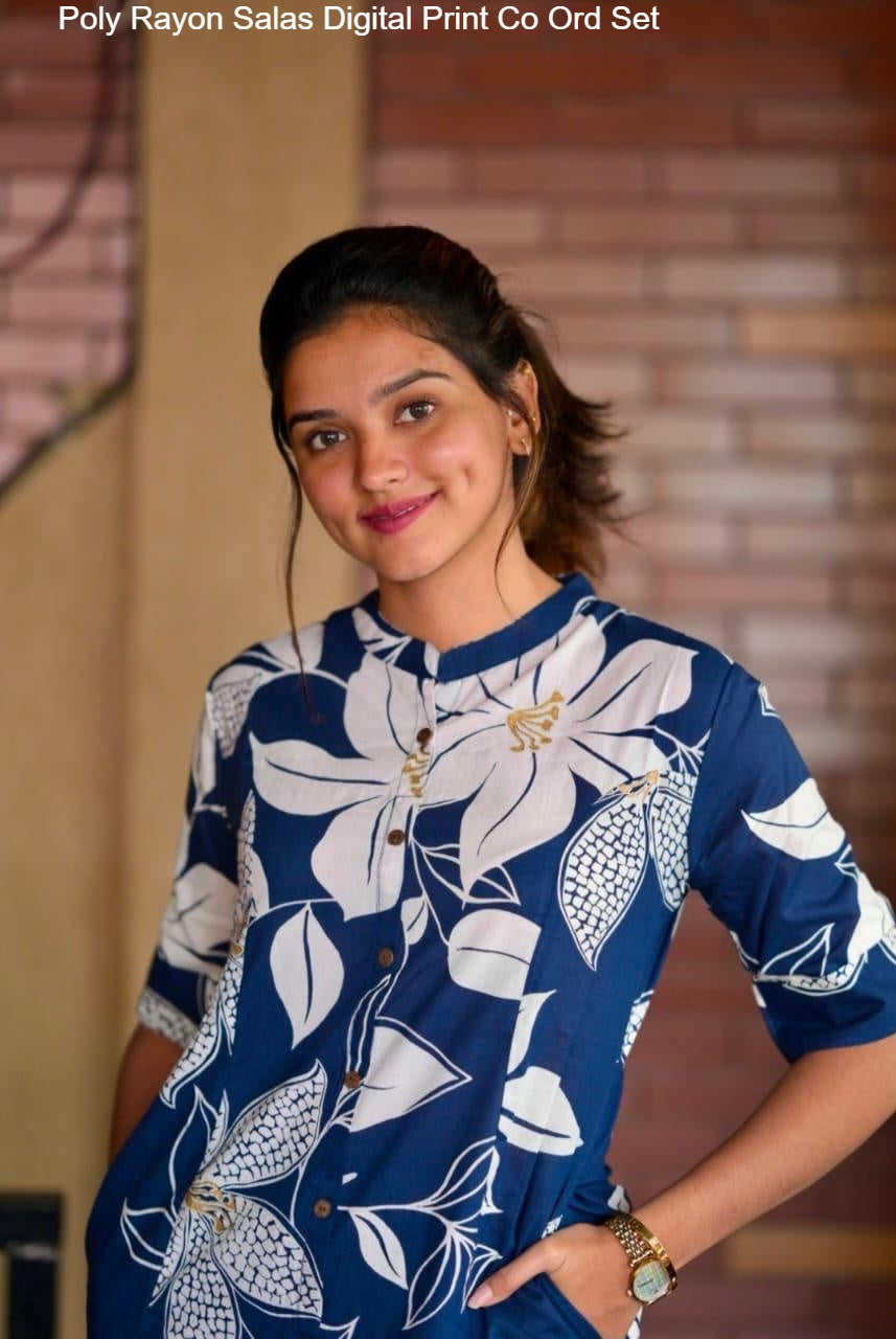 Poly Rayon Salas Digital Print Co Ord Set