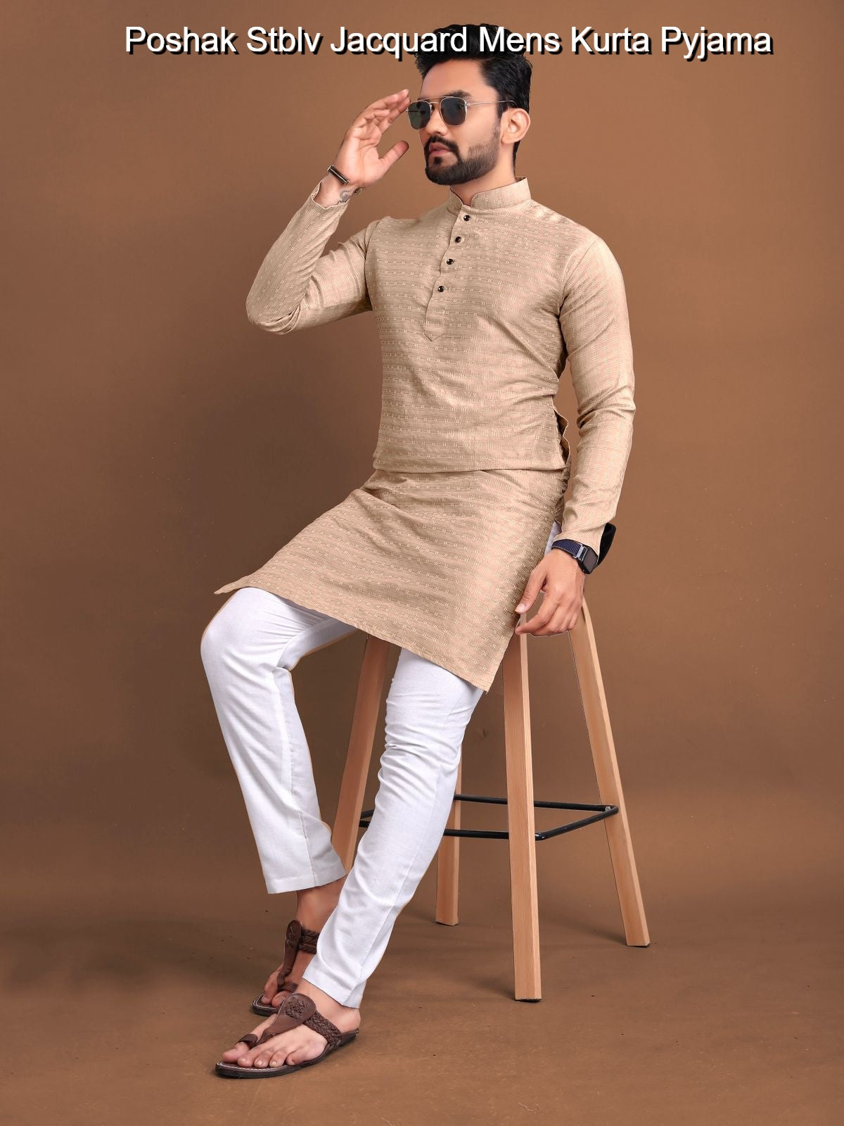 Poshak Stblv Jacquard Mens Kurta Pyjama