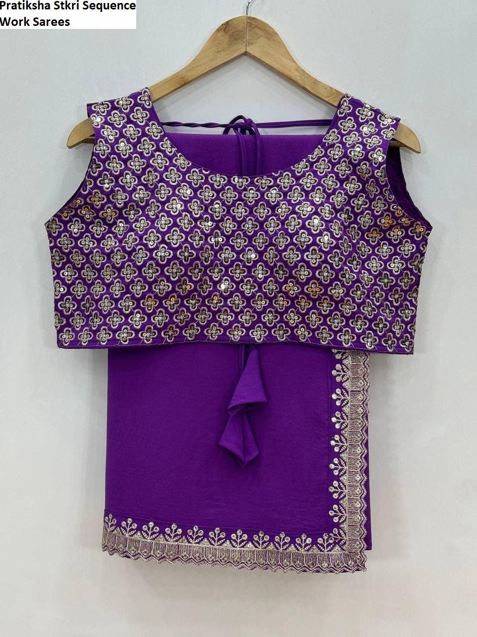 Pratiksha Stkri Sequence Work Sarees