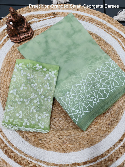 Preet Non-Branded Stvan Georgette Sarees