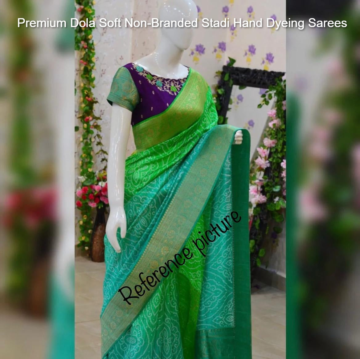 Premium Dola Soft Non-Branded Stadi Hand Dyeing Sarees