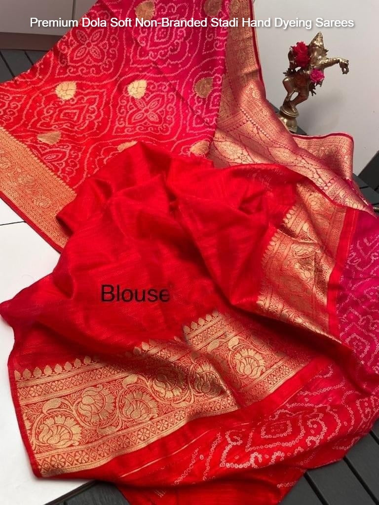 Premium Dola Soft Non-Branded Stadi Hand Dyeing Sarees