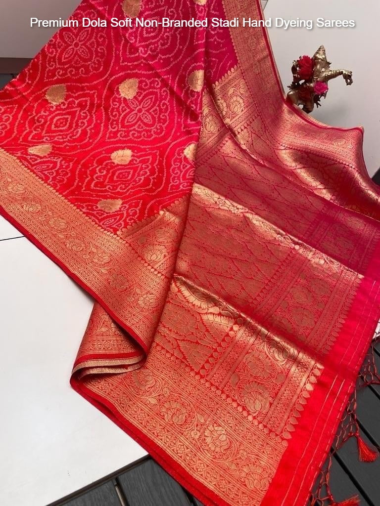 Premium Dola Soft Non-Branded Stadi Hand Dyeing Sarees