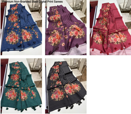Premium Non-Branded Stadi Digital Print Sarees