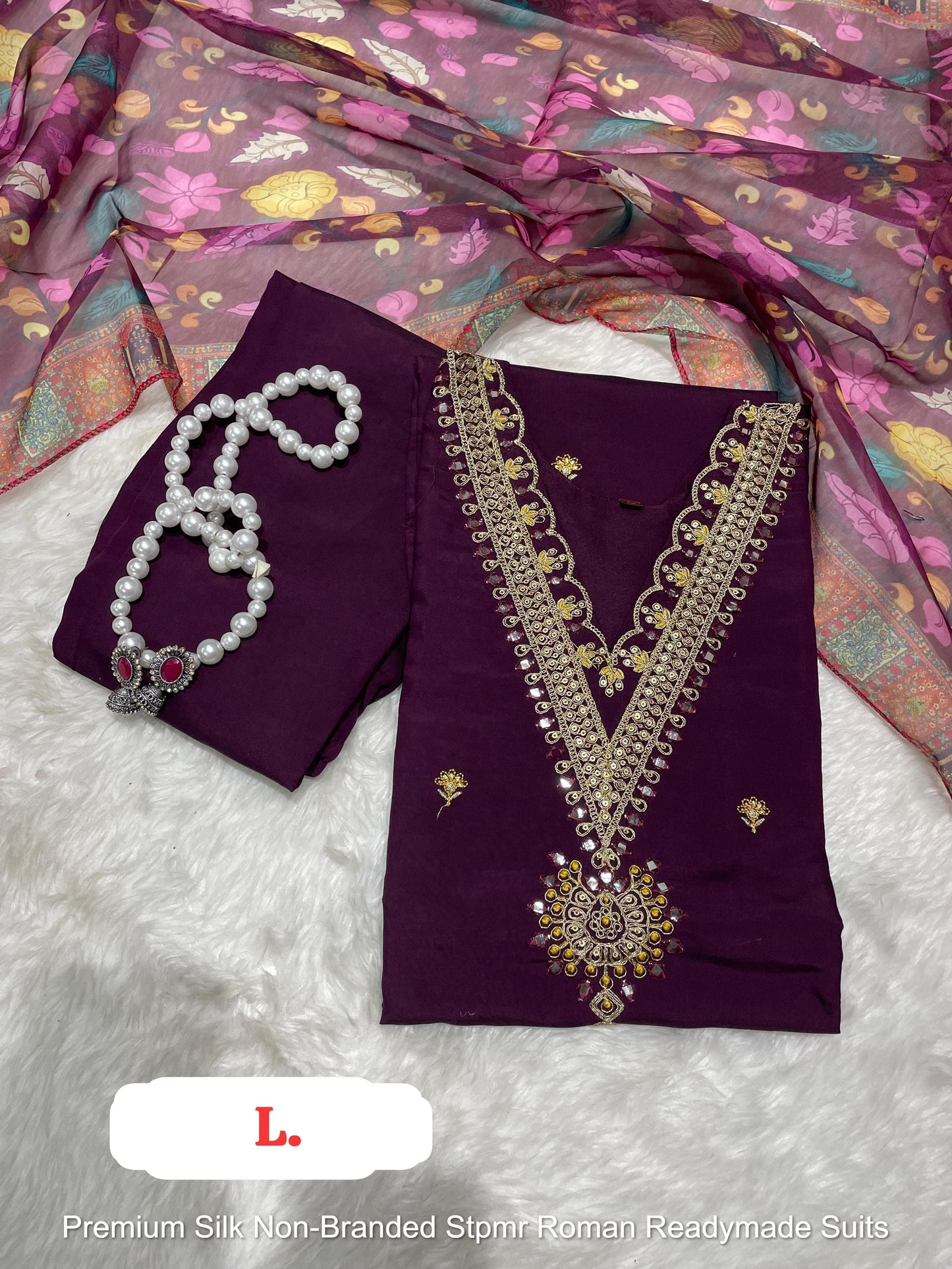 Premium Silk Non-Branded Stpmr Roman Readymade Suits