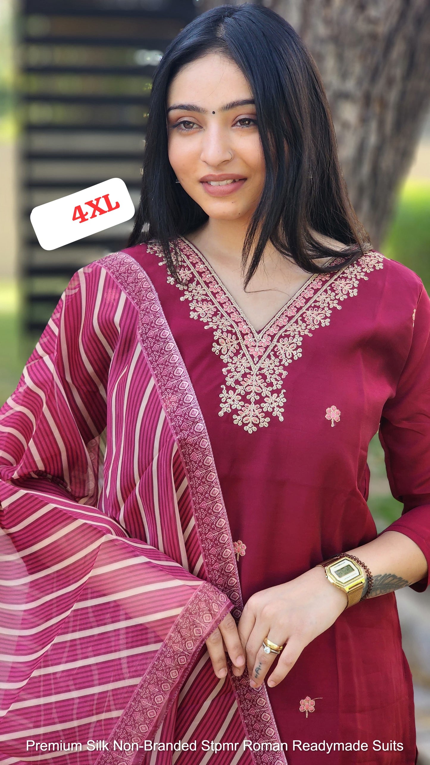 Premium Silk Non-Branded Stpmr Roman Readymade Suits