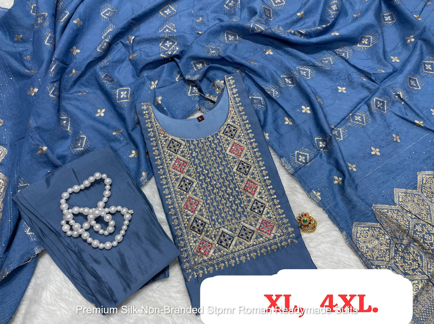 Premium Silk Non-Branded Stpmr Roman Readymade Suits