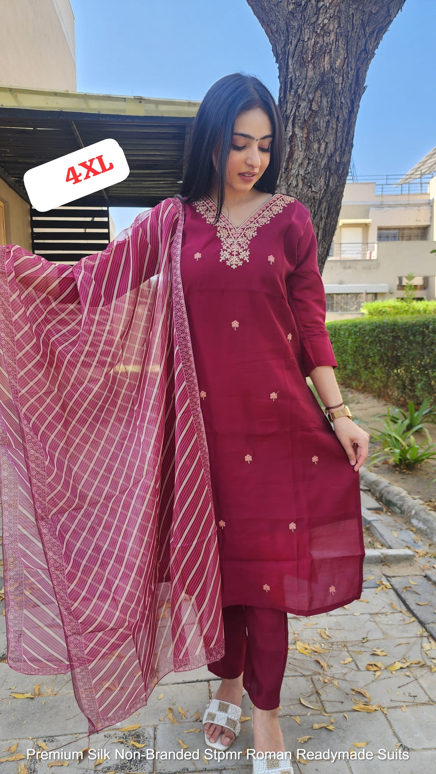 Premium Silk Non-Branded Stpmr Roman Readymade Suits