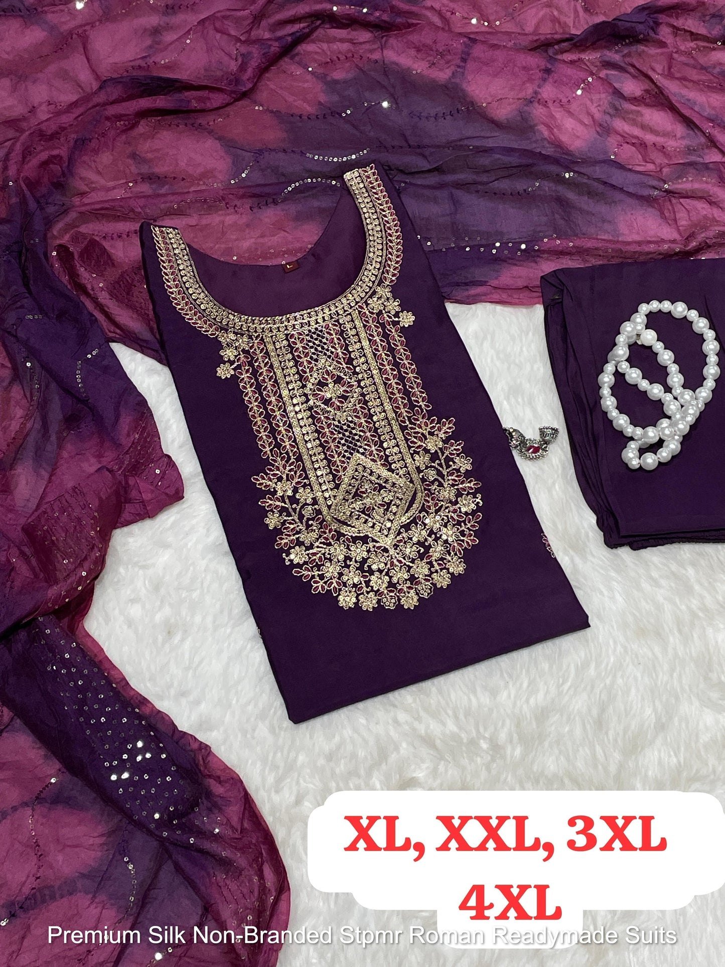 Premium Silk Non-Branded Stpmr Roman Readymade Suits