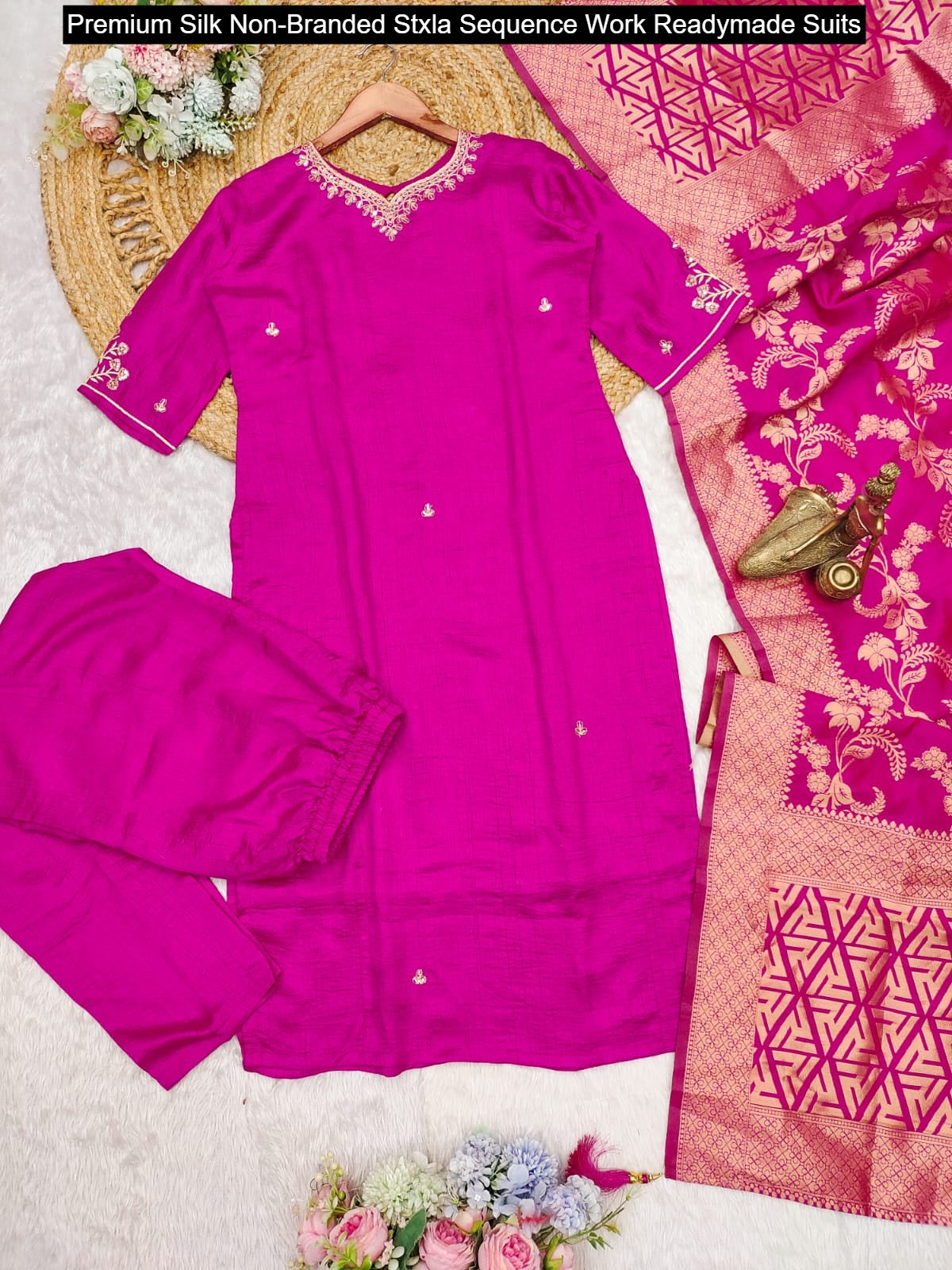 Premium Silk Non-Branded Stxla Sequence Work Readymade Suits