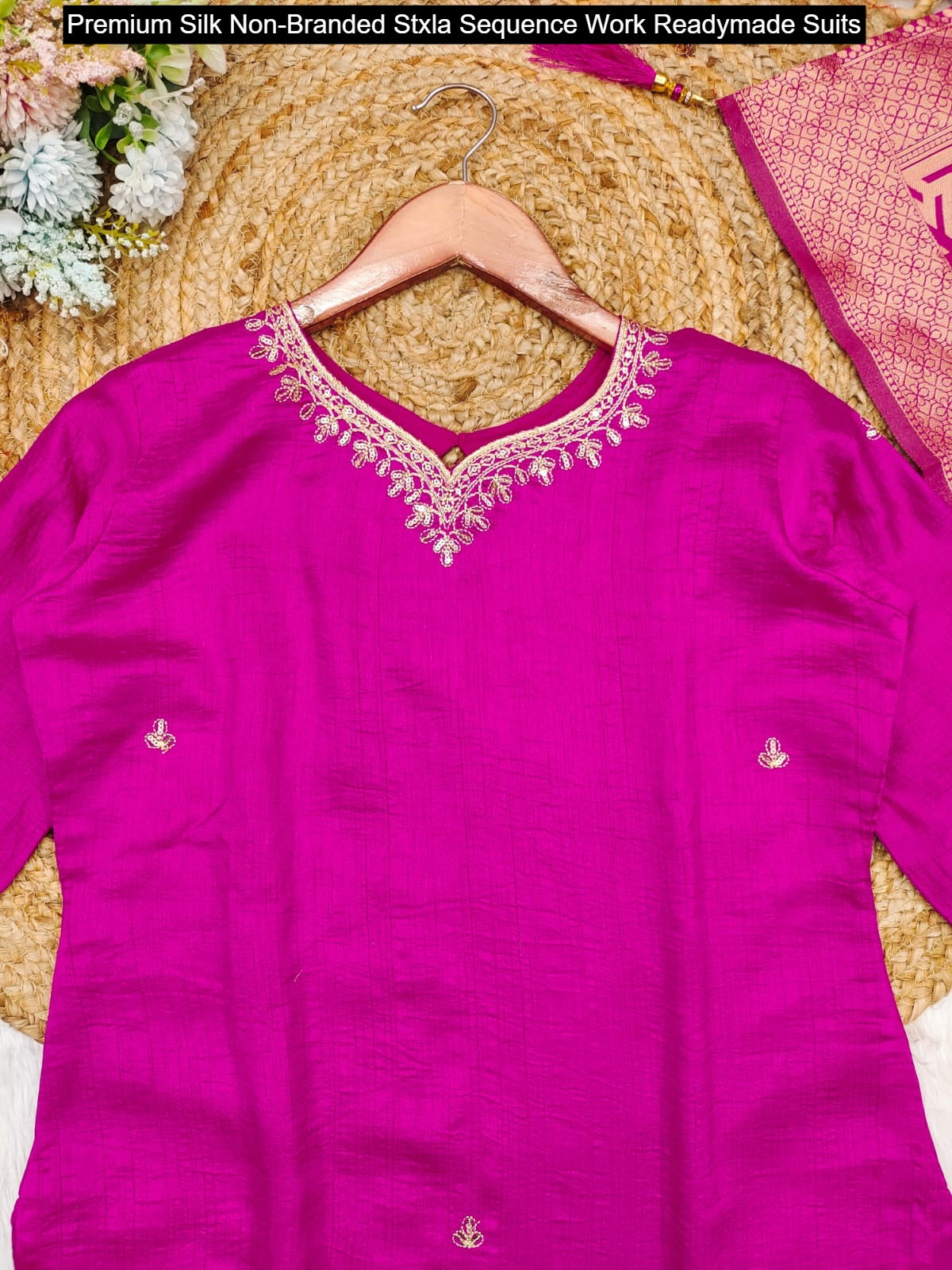 Premium Silk Non-Branded Stxla Sequence Work Readymade Suits