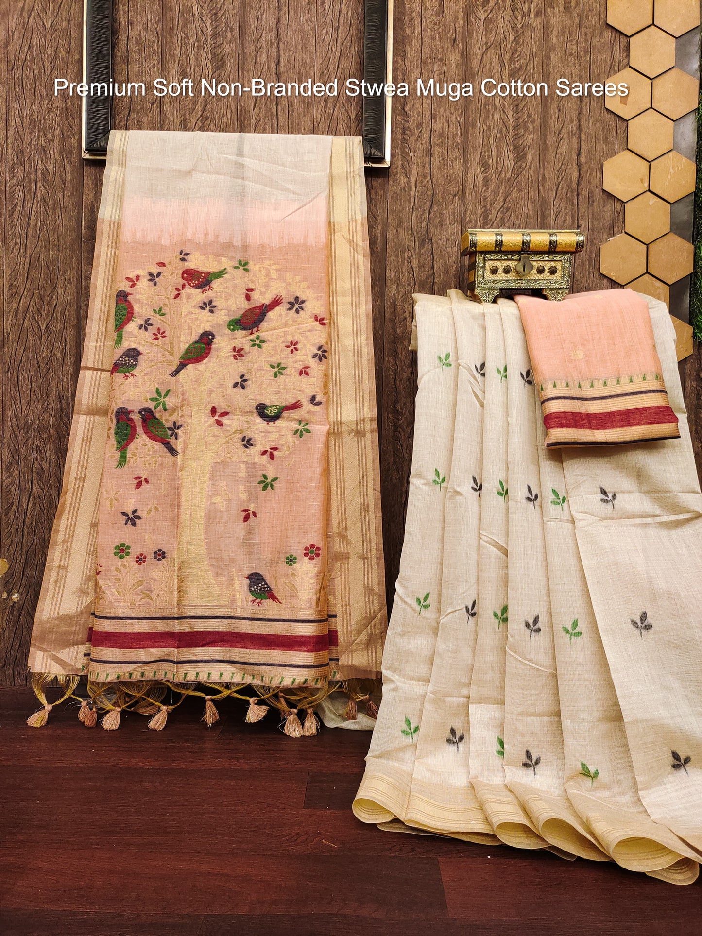 Premium Soft Non-Branded Stwea Muga Cotton Sarees