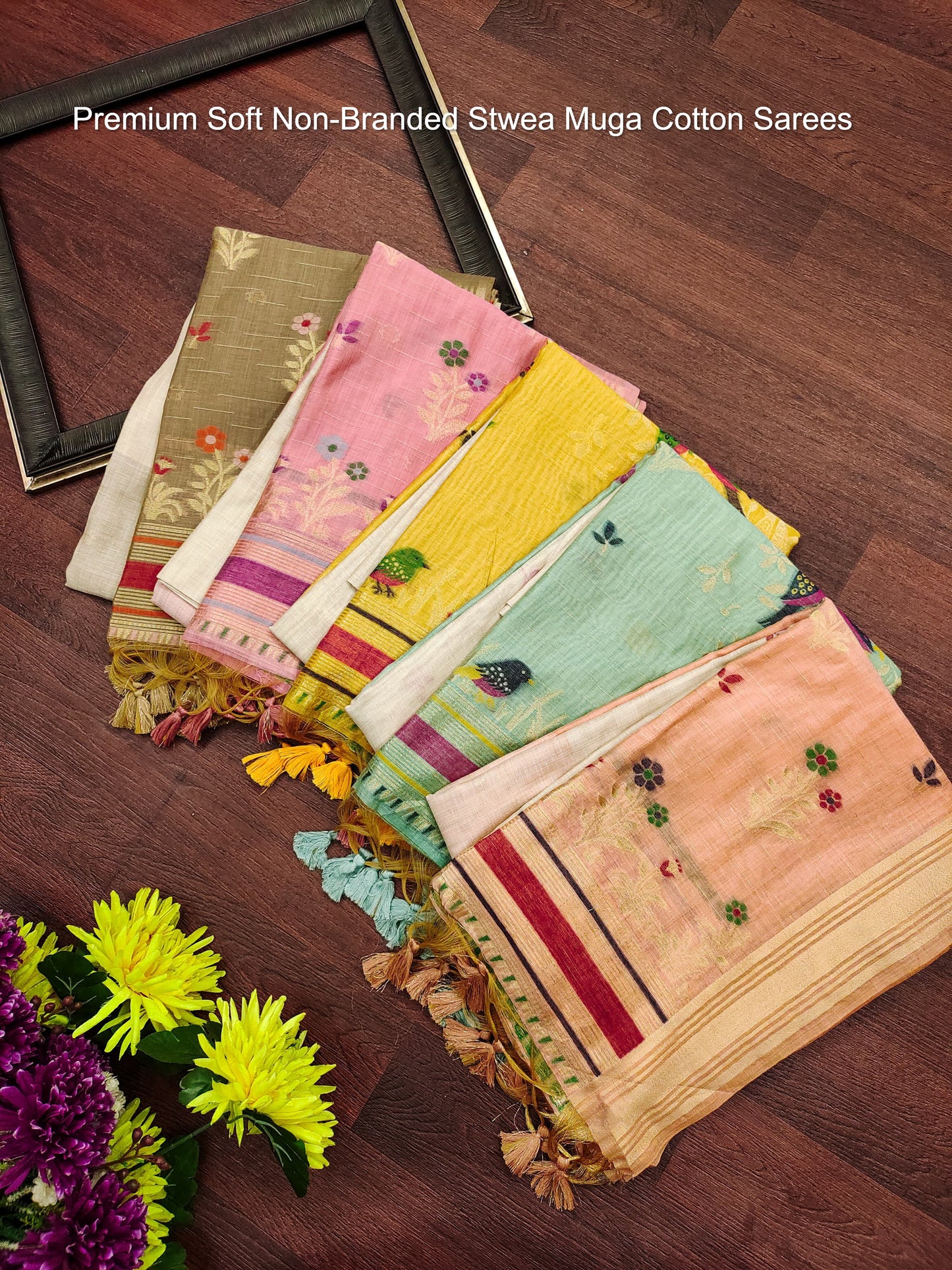 Premium Soft Non-Branded Stwea Muga Cotton Sarees