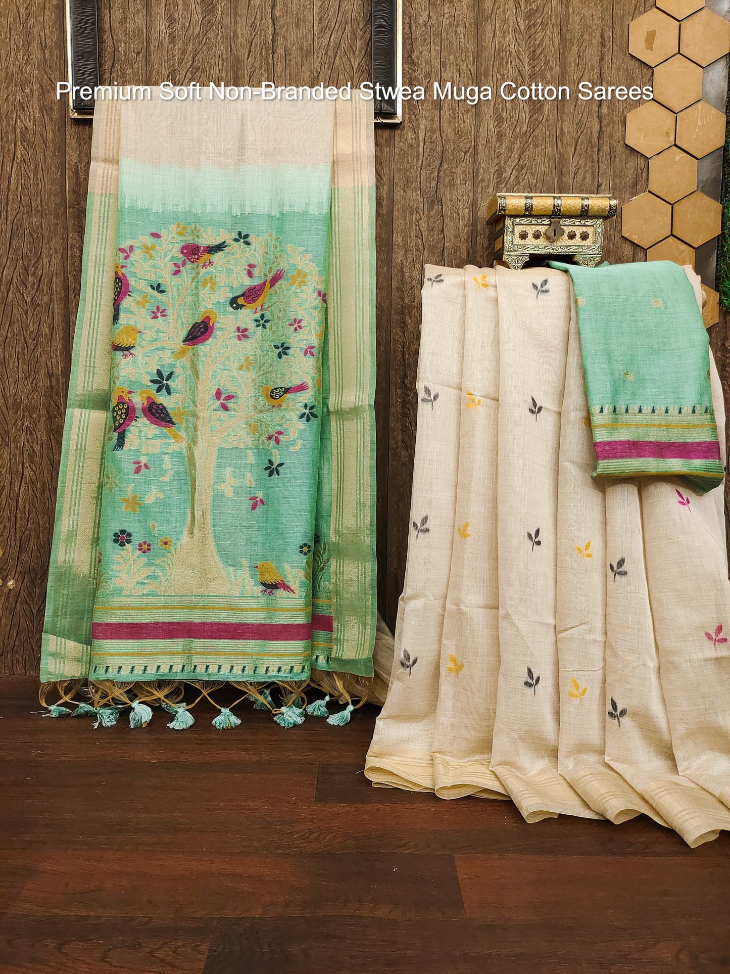 Premium Soft Non-Branded Stwea Muga Cotton Sarees