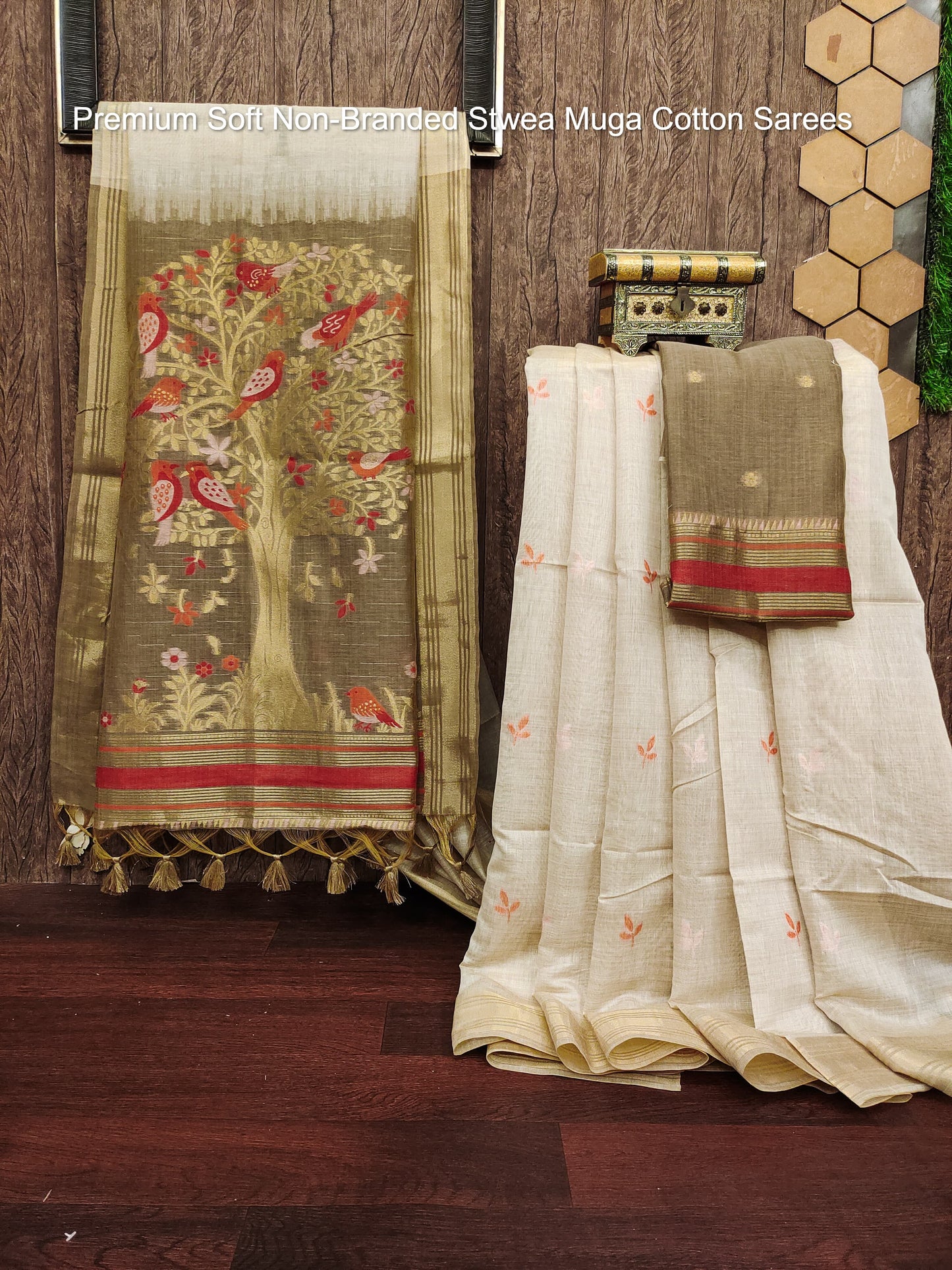 Premium Soft Non-Branded Stwea Muga Cotton Sarees