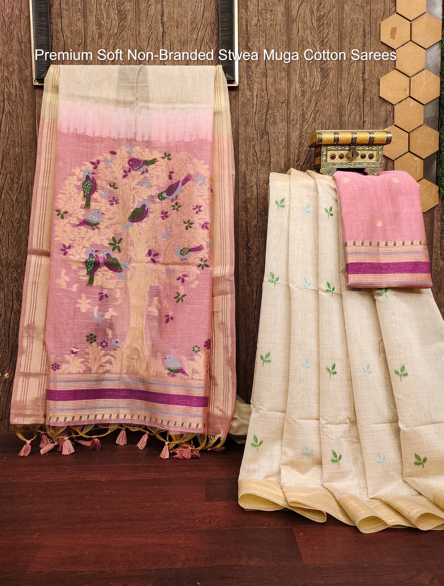 Premium Soft Non-Branded Stwea Muga Cotton Sarees